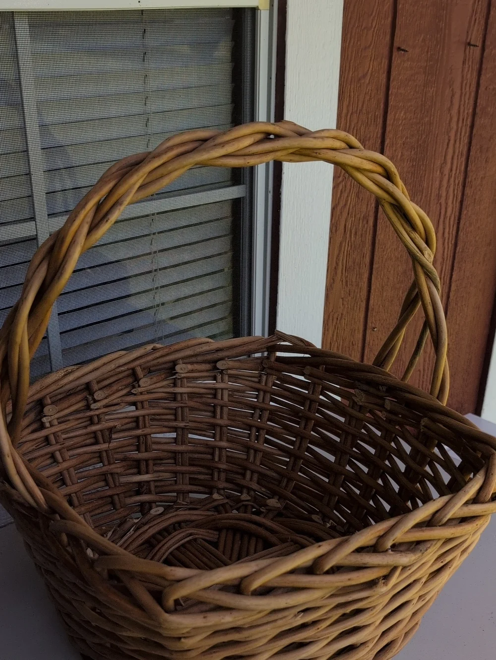 Vintage Huge French Style Boho Chic Coastal Gathering Basket(226)